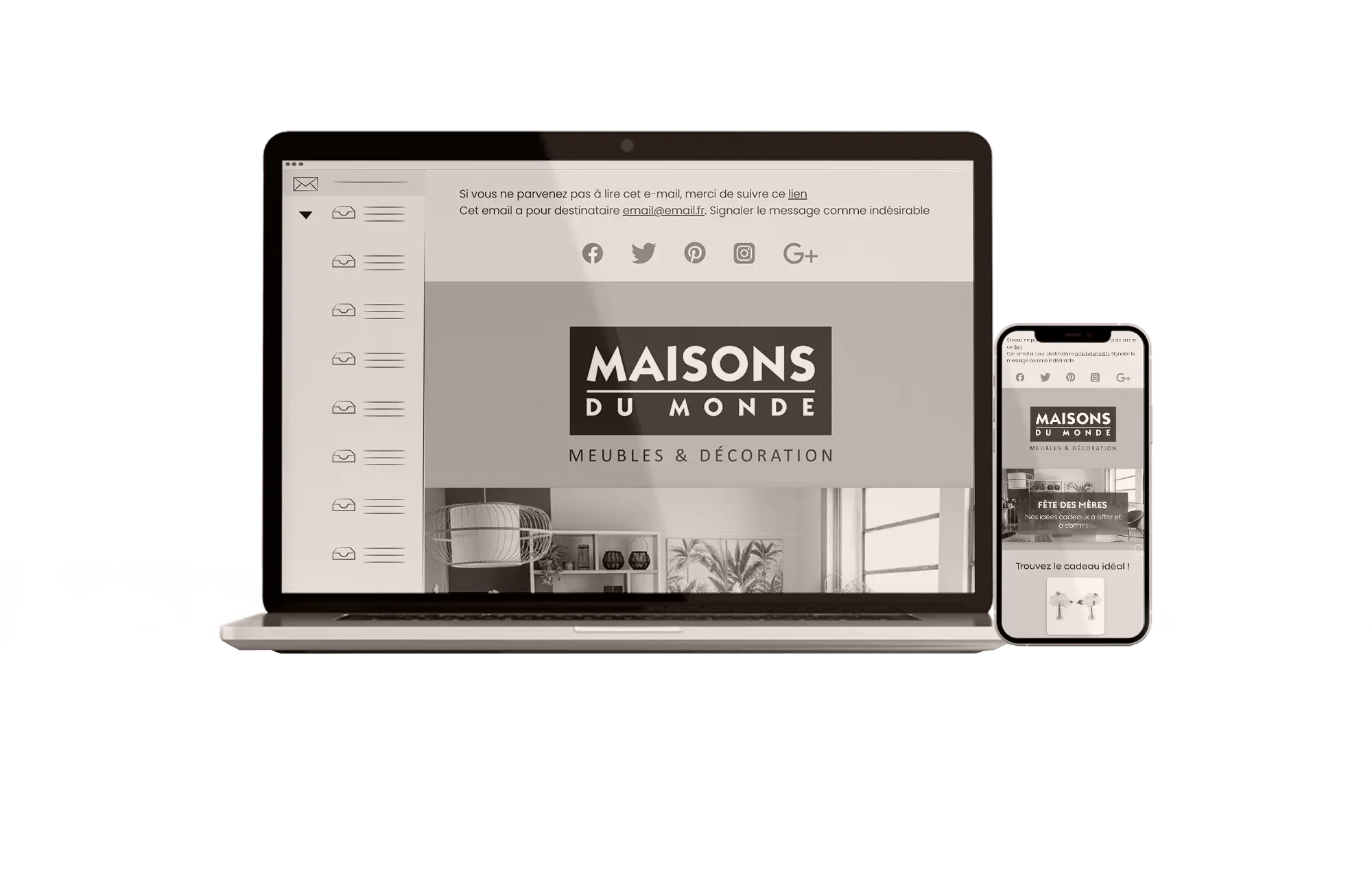 Newsletter maison du monde en situation